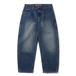 Denim Jeans|Pants-Butter Goods Baggy Denim Jeans, Distressed Indigo