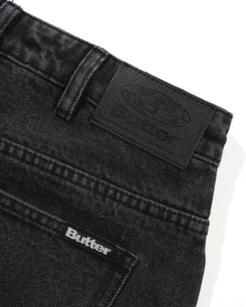 Denim Jeans|Pants-Butter Goods Baggy Denim Jeans, Distressed Black