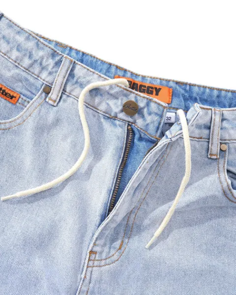 Denim Jeans|Pants-Butter Goods Baggy Denim Jeans, Light Blue