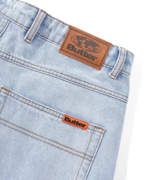 Denim Jeans|Pants-Butter Goods Baggy Denim Jeans, Light Blue