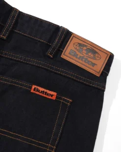 Denim Jeans|Pants-Butter Goods Baggy Denim Jeans, Washed Black