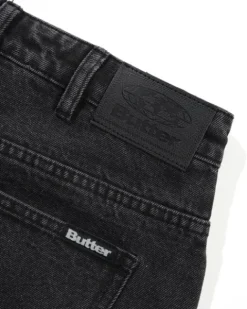 Denim Shorts|Shorts-Butter Goods Baggy Denim Shorts, Distressed Black