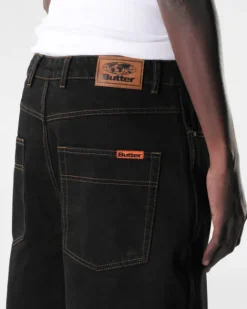 Denim Shorts|Shorts-Butter Goods Baggy Denim Shorts, Washed Black