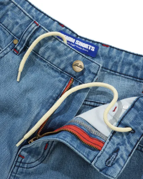 Denim Shorts|Shorts-Butter Goods Blotch Denim Shorts, Streaky Blue
