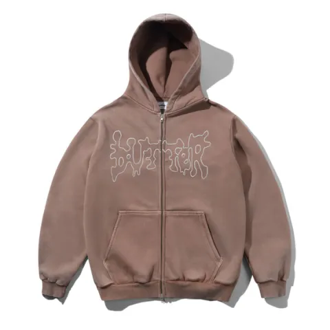 Zip-Thru Hoods|Pullover Hoods-Butter Goods Botch Zip-Thru Hood, Wahed Berry