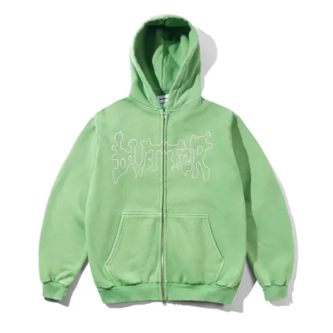 Zip-Thru Hoods|Pullover Hoods-Butter Goods Botch Zip-Thru Hood, Wahed Green