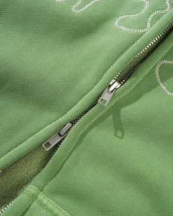Zip-Thru Hoods|Pullover Hoods-Butter Goods Botch Zip-Thru Hood, Wahed Green