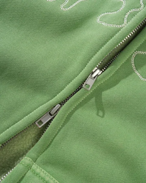 Zip-Thru Hoods|Pullover Hoods-Butter Goods Botch Zip-Thru Hood, Wahed Green