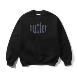 Zip-Thru Hoods|Pullover Hoods-Butter Goods Cut Out Appique Crewneck, Back