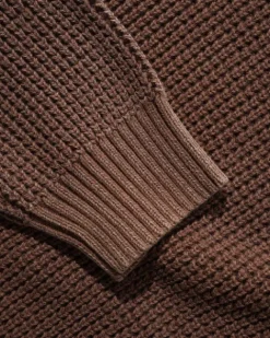 Knits-Butter Goods Ditreed Waffe Knit weater, Wahed Bark