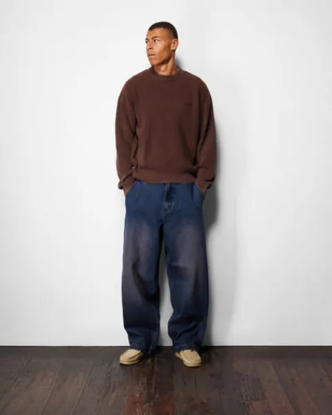 Knits-Butter Goods Ditreed Waffe Knit weater, Wahed Bark