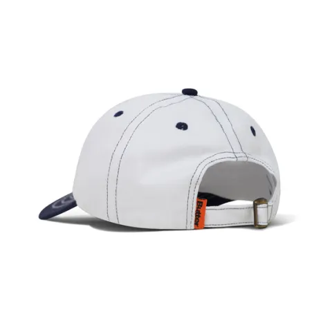 Hats|Beanies-Butter Goods Footprints 6 Panel Cap, White