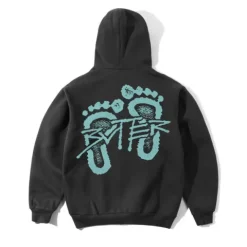 Zip-Thru Hoods|Pullover Hoods-Butter Goods Footprint Puover Hood, Charcoa