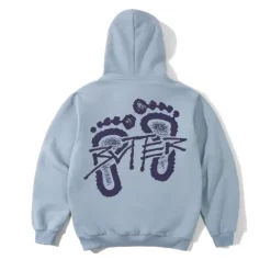 Zip-Thru Hoods|Pullover Hoods-Butter Goods Footprint Puover Hood, Ice