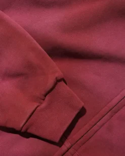 Zip-Thru Hoods|Pullover Hoods-Butter Goods Garage Zip-Thru Hood, Faded Burgundy