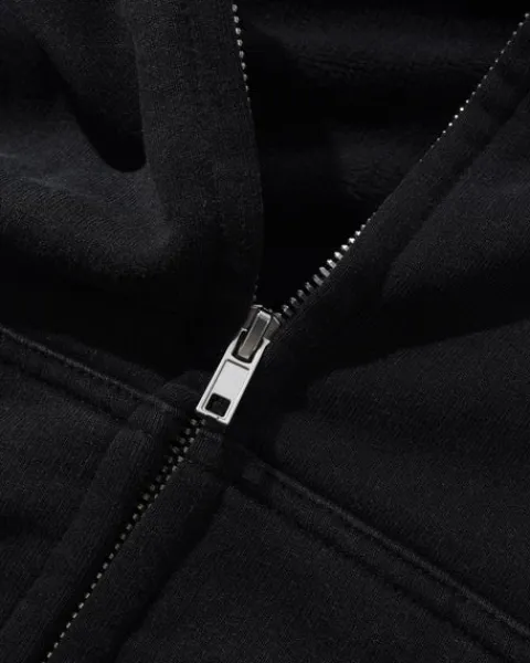 Zip-Thru Hoods|Pullover Hoods-Butter Goods Garage Zip-Thru Hood, Faded Charcoa