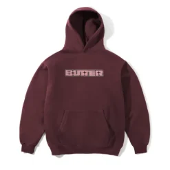 Zip-Thru Hoods|Pullover Hoods-Butter Goods Gint Nyon Appique Puover Hood, Burgundy