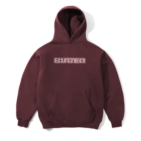 Zip-Thru Hoods|Pullover Hoods-Butter Goods Gint Nyon Appique Puover Hood, Burgundy