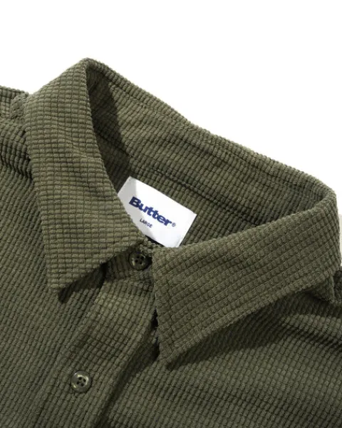 Shirts| Shirts-Butter Goods Grid Cord Overhirt, Oive