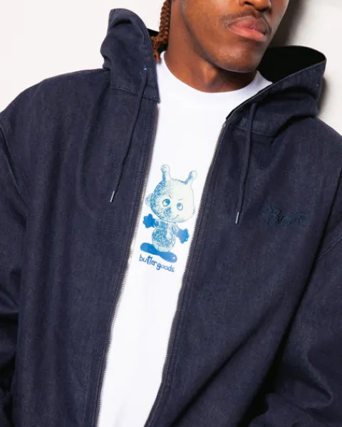 Jackets-Butter Goods Hooded Work Jacket, Rined Indigo