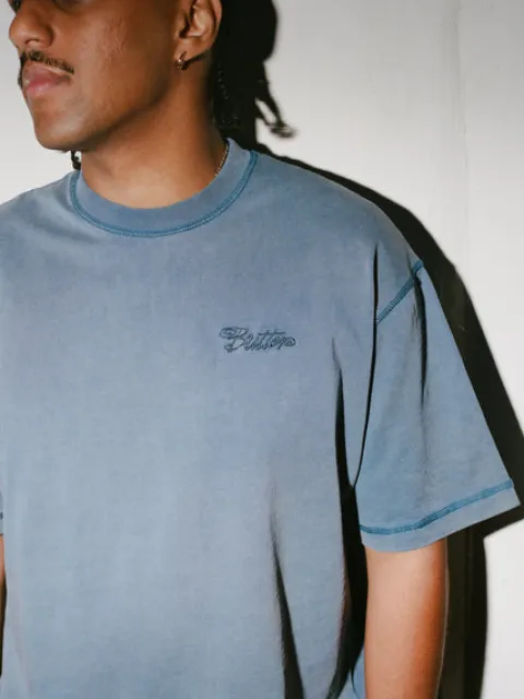 T-Shirts|Pullover Hoods-Butter Goods Jive Tee, ate Bue