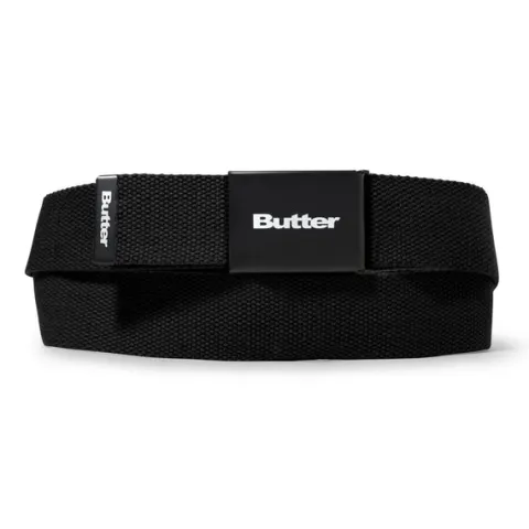 Accessories-Butter Goods Logo Woven Belt, Black