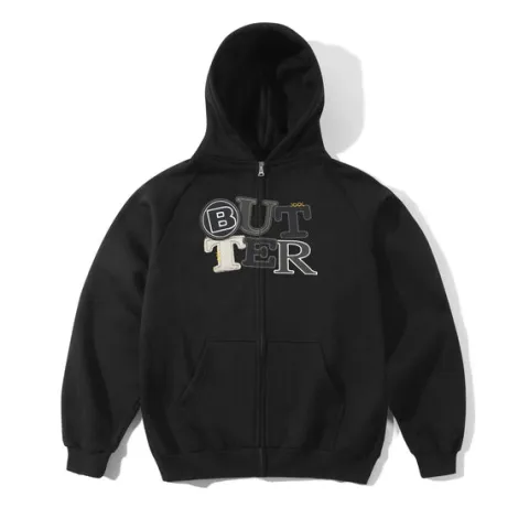 Zip-Thru Hoods|Pullover Hoods-Butter Goods Patchwork Zip-Thru Hood, Back