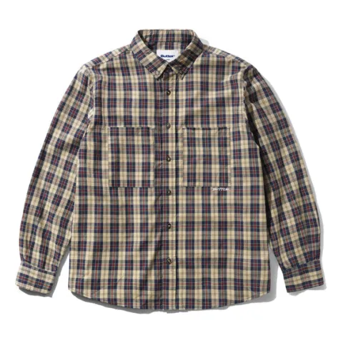 Shirts| Shirts-Butter Goods Paid hirt, Beige / Navy