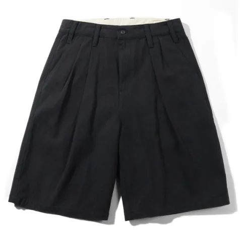 Denim Shorts|Shorts-Butter Goods Pleated Shorts, Washed Black