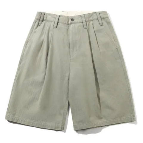 Denim Shorts|Shorts-Butter Goods Pleated Shorts, Washed Fatigue