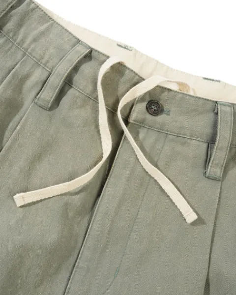 Denim Shorts|Shorts-Butter Goods Pleated Shorts, Washed Fatigue