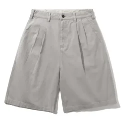 Denim Shorts|Shorts-Butter Goods Pleated Shorts, Washed Light Grey