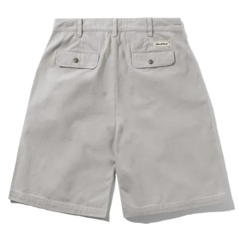 Denim Shorts|Shorts-Butter Goods Pleated Shorts, Washed Light Grey