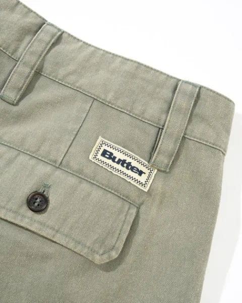Denim Jeans|Pants-Butter Goods Pleated Trousers, Washed Fatigue