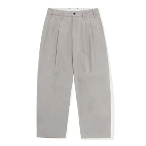 Denim Jeans|Pants-Butter Goods Pleated Trousers, Washed Light Grey
