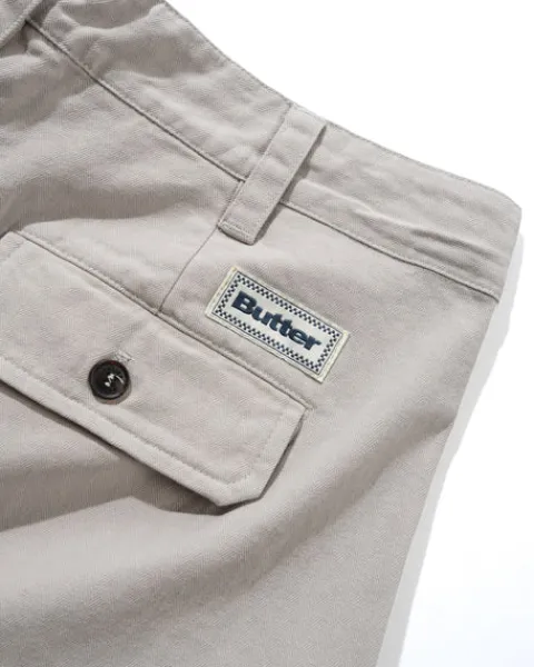 Denim Jeans|Pants-Butter Goods Pleated Trousers, Washed Light Grey
