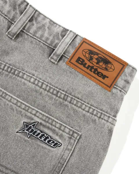 Denim Jeans|Pants-Butter Goods Racer Denim Jeans, Grey Wash