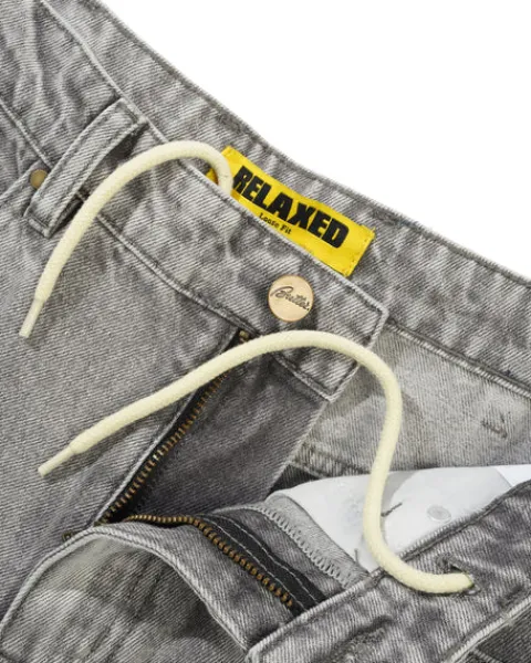 Denim Jeans|Pants-Butter Goods Racer Denim Jeans, Grey Wash