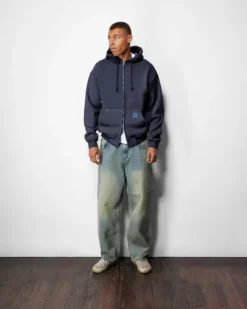 Denim Jeans|Pants-Butter Goods Scorpion Stitch Denim Jeans, Tinted Light Blue