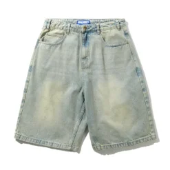 Denim Shorts|Shorts-Butter Goods Scorpion Stitch Denim Shorts, Tinted Light Blue