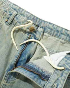 Denim Shorts|Shorts-Butter Goods Scorpion Stitch Denim Shorts, Tinted Light Blue