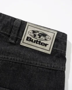 Denim Shorts|Shorts-Butter Goods Scorpion Stitch Denim Shorts, Slub Black