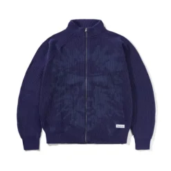 Knits-Butter Goods hout Zip-Thru Knit weater, Dark Bue