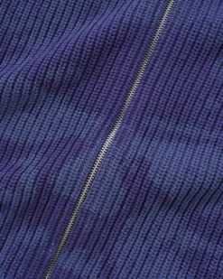 Knits-Butter Goods hout Zip-Thru Knit weater, Dark Bue