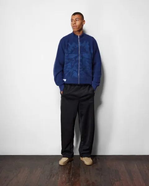 Knits-Butter Goods hout Zip-Thru Knit weater, Dark Bue