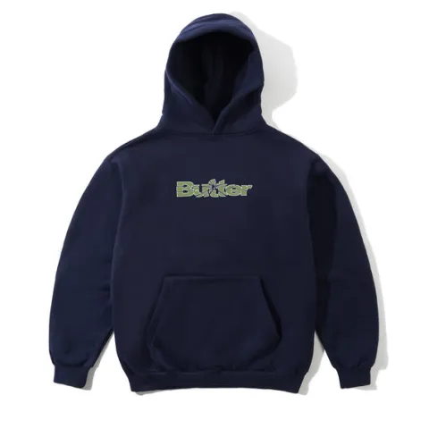 Zip-Thru Hoods|Pullover Hoods-Butter Goods ahed ogo Puover Hood, Navy