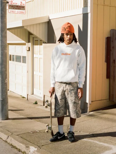 Zip-Thru Hoods|Pullover Hoods-Butter Goods ahed ogo Puover Hood, Navy