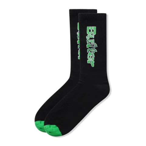 Accessories-Butter Goods Smashed Logo Socks, Black
