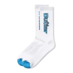 Accessories-Butter Goods Smashed Logo Socks, White