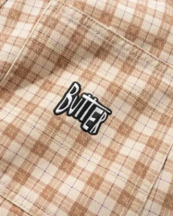 Denim Shorts|Shorts-Butter Goods Spike Work Shorts, Sandstone Plaid